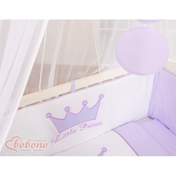 Spjälsäng bedside Sidosäng med madrass med sängkläder Little Prince/Princess lila