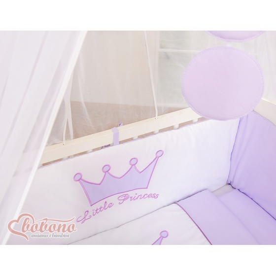 Spjälsäng bedside Sidosäng med madrass med sängkläder Little Prince/Princess lila