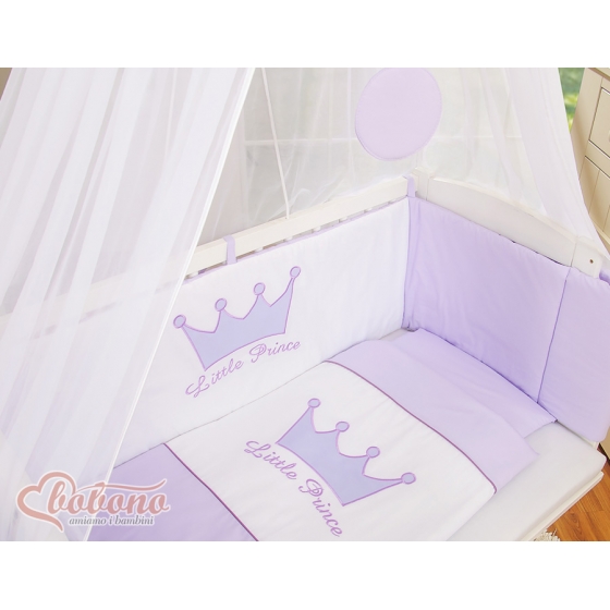 Spjälsäng bedside Sidosäng med madrass med sängkläder Little Prince/Princess lila