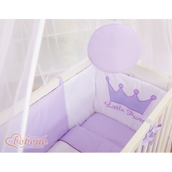 Spjälsäng bedside Sidosäng med madrass med sängkläder Little Prince/Princess lila