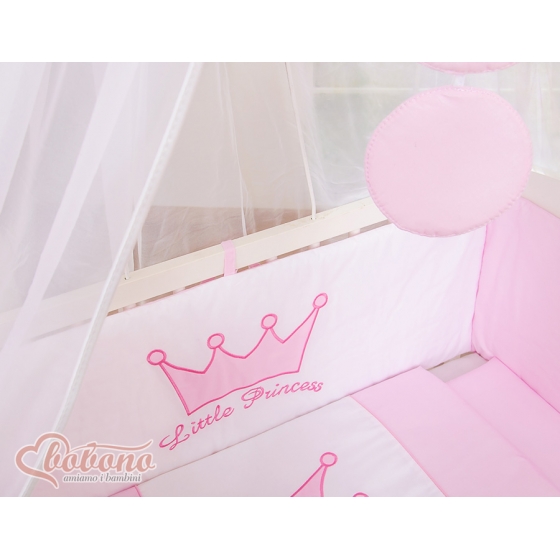 Spjälsäng bedside Sidosäng med madrass med sängkläder Little Prince/Princess rosa