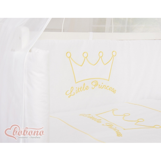 Spjälsäng bedside Sidosäng med madrass med sängkläder Little Prince/Princess vit