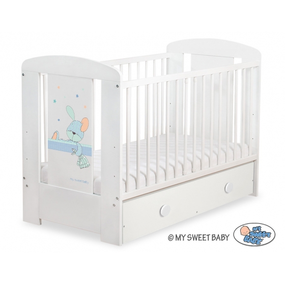 Spjälsäng 120x60cm Dreamy bunny med lådor MAXI