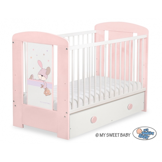 Spjälsäng 120x60cm Dreamy bunny med lådor MAXI