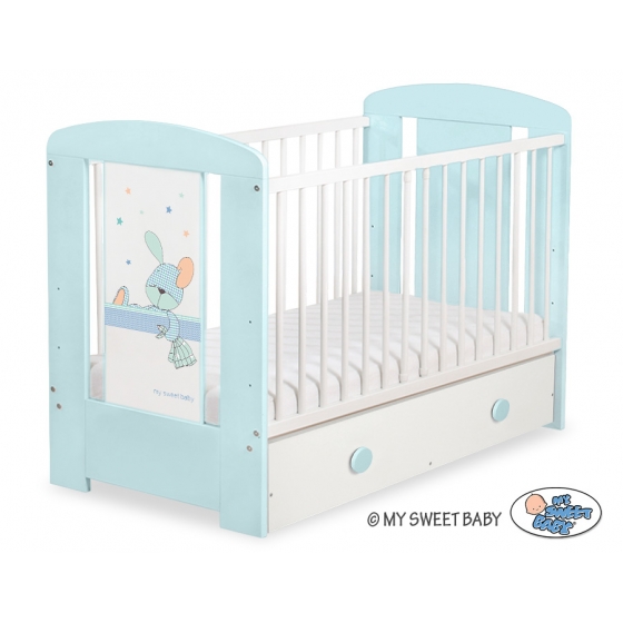 Spjälsäng 120x60cm Dreamy bunny med lådor MAXI