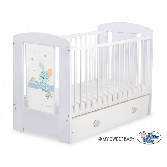Spjälsäng 120x60cm Dreamy bunny med lådor MAXI