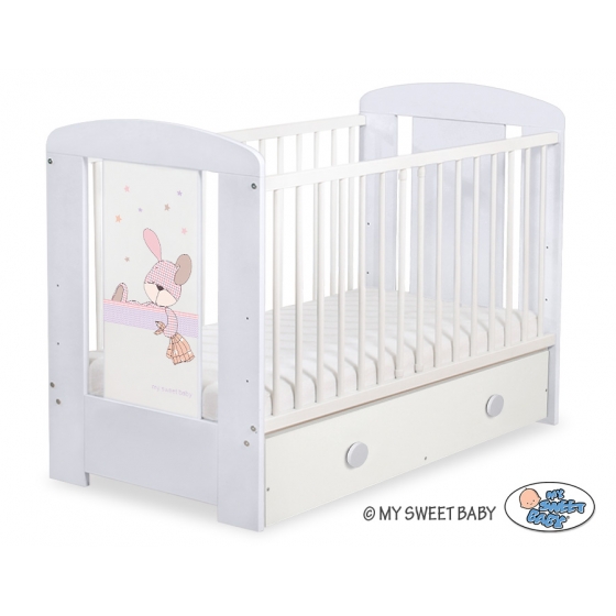 Spjälsäng 120x60cm Dreamy bunny med lådor MAXI