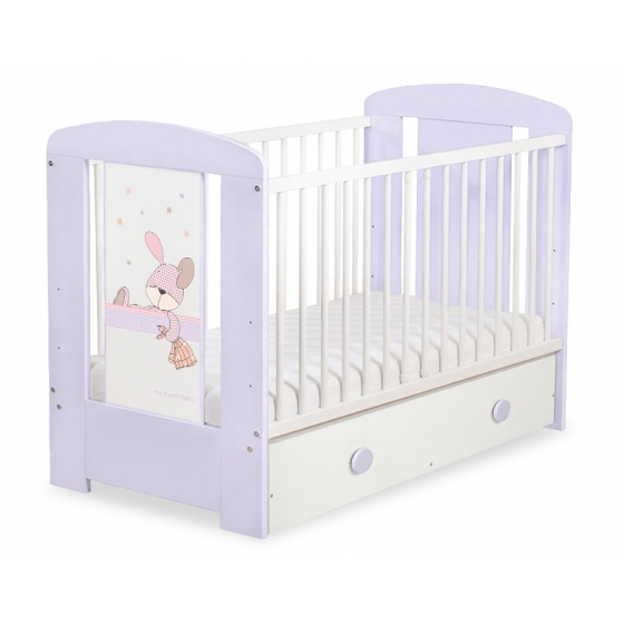 Spjälsäng 120x60cm Dreamy bunny med lådor MAXI