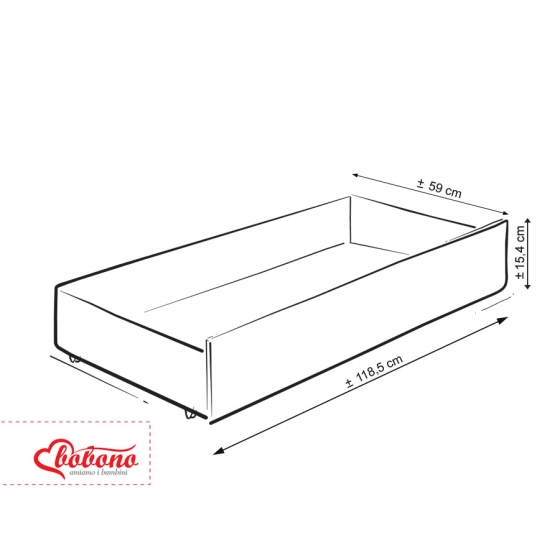 Spjälsäng 120x60cm med hjärtan med lådor STANDARD