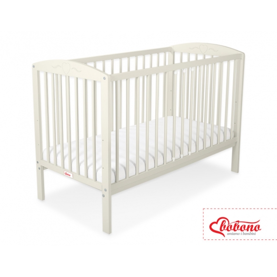 Spjälsäng 120x60cm med hjärtan Nr. 5003-10- cream