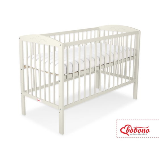 Spjälsäng 120x60cm med hjärtan Nr. 5003-10- cream