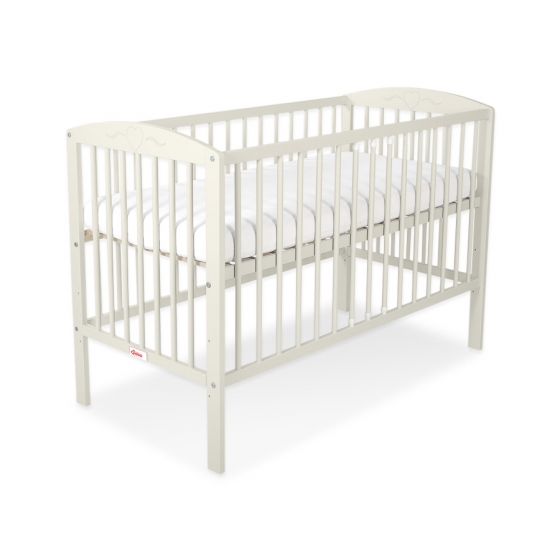 Spjälsäng 120x60cm med hjärtan Nr. 5003-10- cream