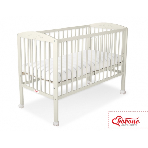 Spjälsäng 120x60cm med hjärtan Nr. 5003-10- cream