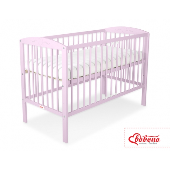 Spjälsäng 120x60cm med hjärtan Nr. 5003-08- rosa