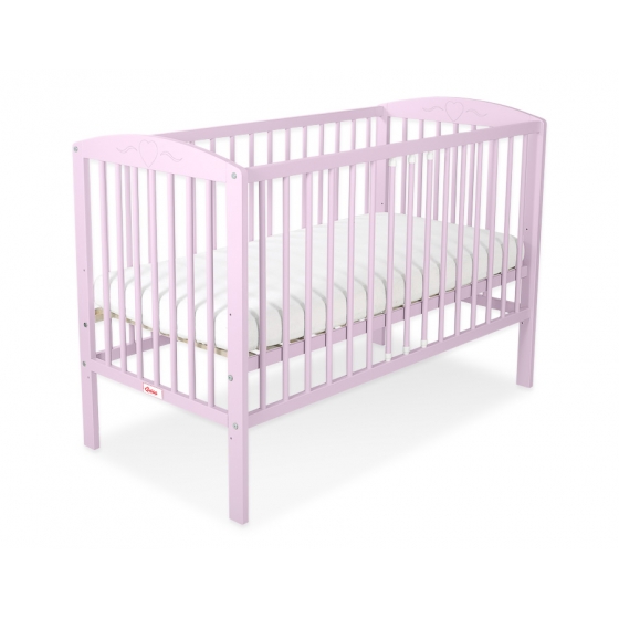 Spjälsäng 120x60cm med hjärtan Nr. 5003-08- rosa