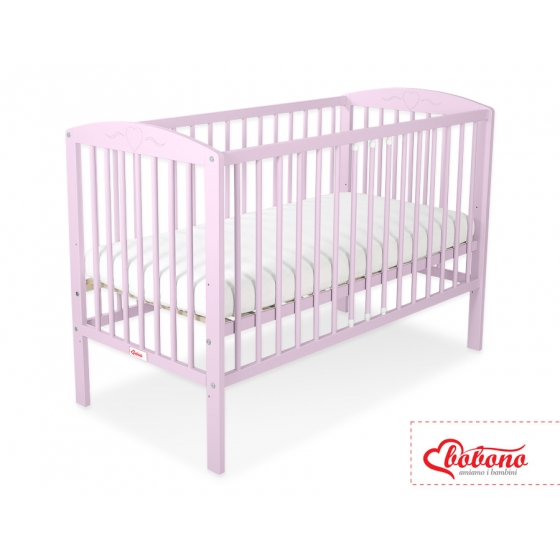 Spjälsäng 120x60cm med hjärtan Nr. 5003-08- rosa
