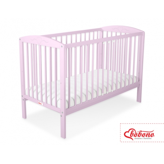Spjälsäng 120x60cm med hjärtan Nr. 5003-08- rosa