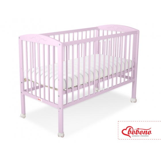 Spjälsäng 120x60cm med hjärtan Nr. 5003-08- rosa
