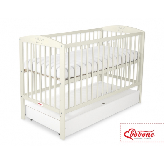 Spjälsäng 120x60cm med krona med lådor STANDARD