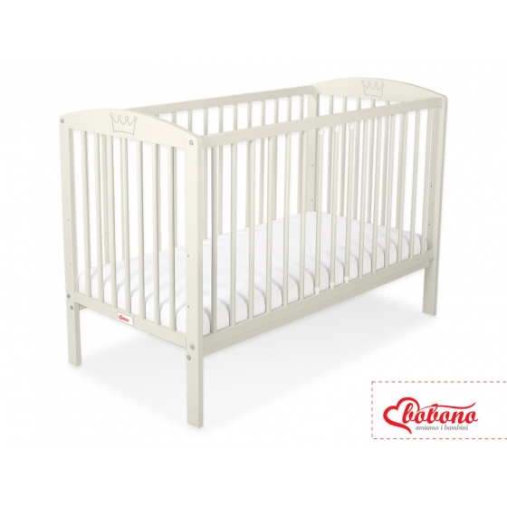 Spjälsäng 120x60cm med krona no. 5006-10- cream