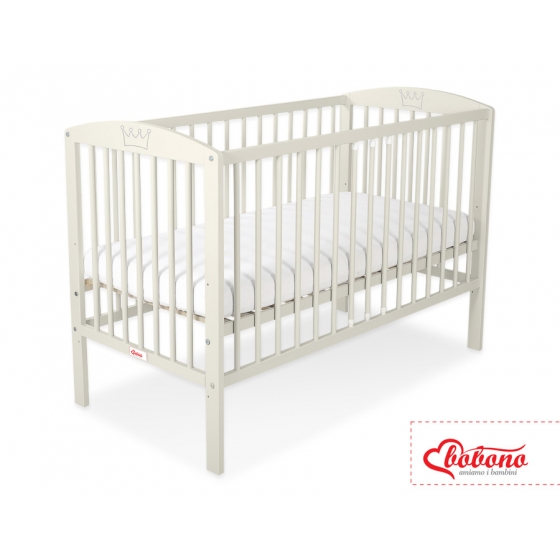 Spjälsäng 120x60cm med krona no. 5006-10- cream