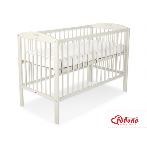 Spjälsäng 120x60cm med krona no. 5006-10- cream