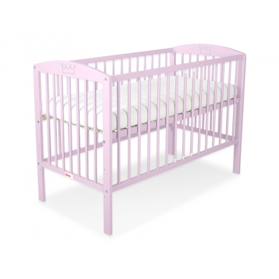 Spjälsäng 120x60cm med krona no. 5006-08- rosa