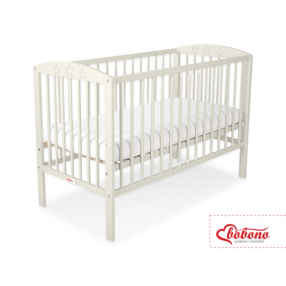 Spjälsäng 120x60cm med stjärnor nr. 5002-10- cream