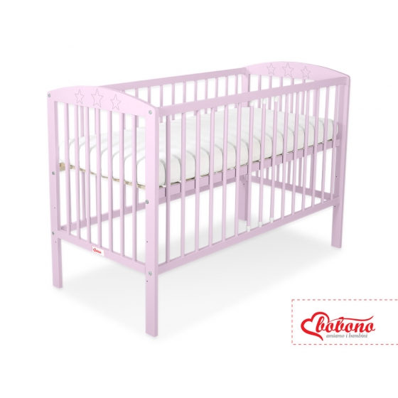 Spjälsäng 120x60cm med stjärnor nr. 5002-08- rosa