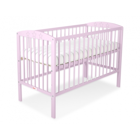 Spjälsäng 120x60cm med stjärnor nr. 5002-08- rosa