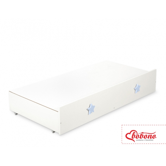 Spjälsäng 120x60cm med stjärnor nr. 5002-07-07- white med lådor MAXI