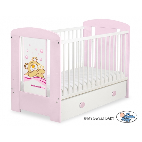Spjälsäng 120x60cm Nallebjörn Barnaba med lådor MAXI