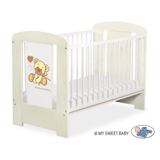 Spjälsäng 120x60cm Nallebjörn med rosett cream no. 5004-10-321