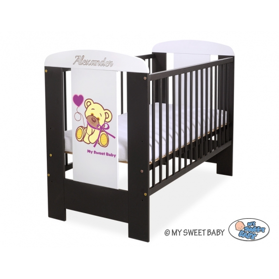 Spjälsäng 120x60cm Nallebjörn med rosett lila no. 5004-04-325