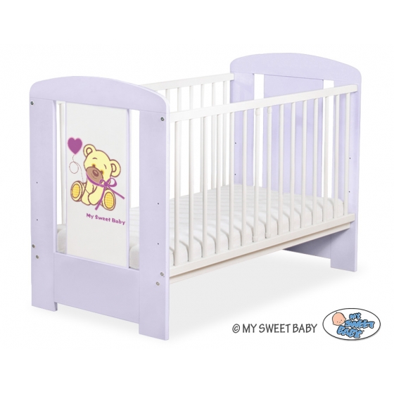 Spjälsäng 120x60cm Nallebjörn med rosett lilac no. 5004-09-325