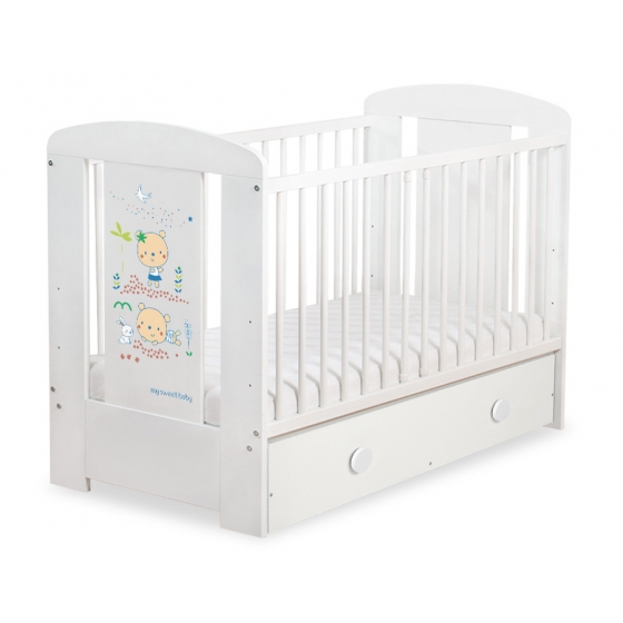 Spjälsäng 120x60cm Sweet bears med lådor MAXI