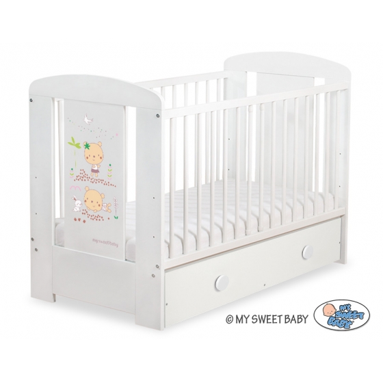 Spjälsäng 120x60cm Sweet bears med lådor MAXI