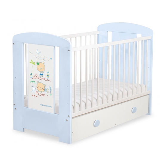 Spjälsäng 120x60cm Sweet bears med lådor MAXI