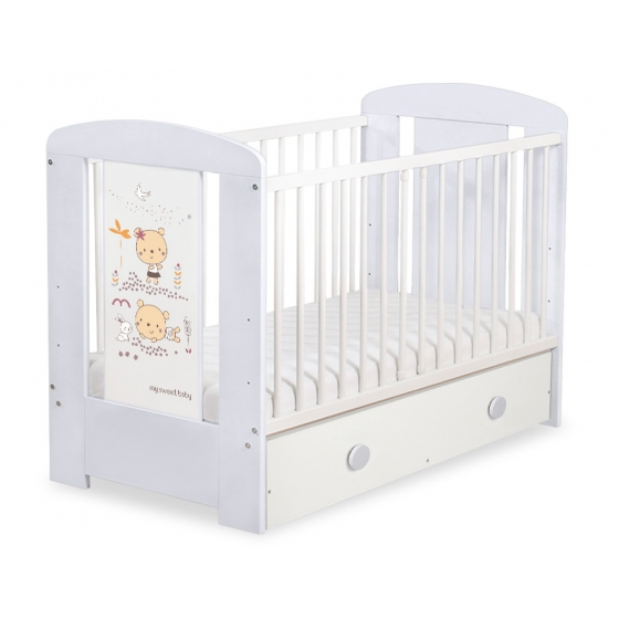Spjälsäng 120x60cm Sweet bears med lådor MAXI