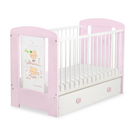 Spjälsäng 120x60cm Sweet bears med lådor MAXI