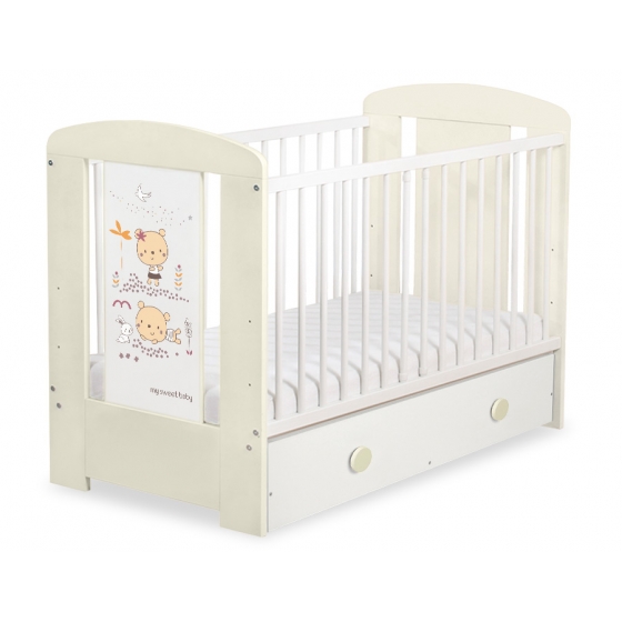 Spjälsäng 120x60cm Sweet bears med lådor MAXI