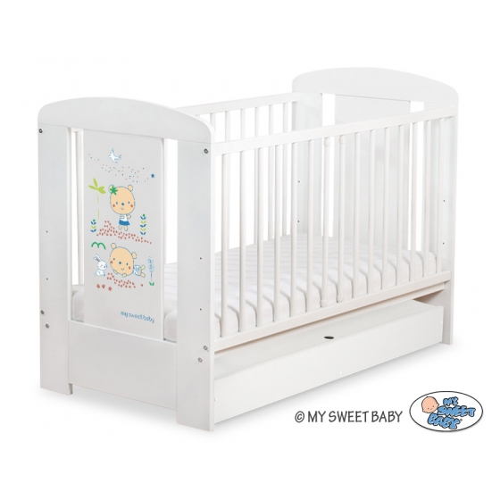 Spjälsäng 120x60cm Sweet bears med lådor STANDARD