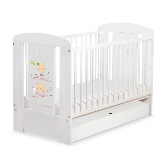 Spjälsäng 120x60cm Sweet bears med lådor STANDARD