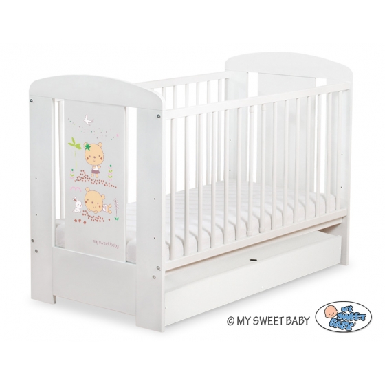 Spjälsäng 120x60cm Sweet bears med lådor STANDARD