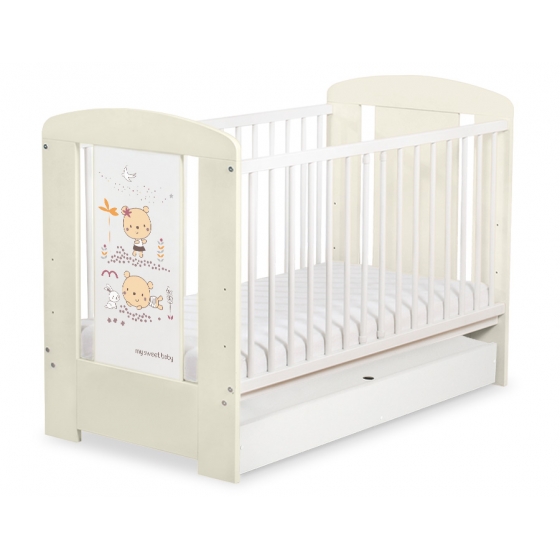 Spjälsäng 120x60cm Sweet bears med lådor STANDARD