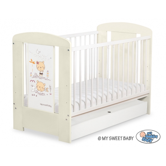 Spjälsäng 120x60cm Sweet bears med lådor STANDARD