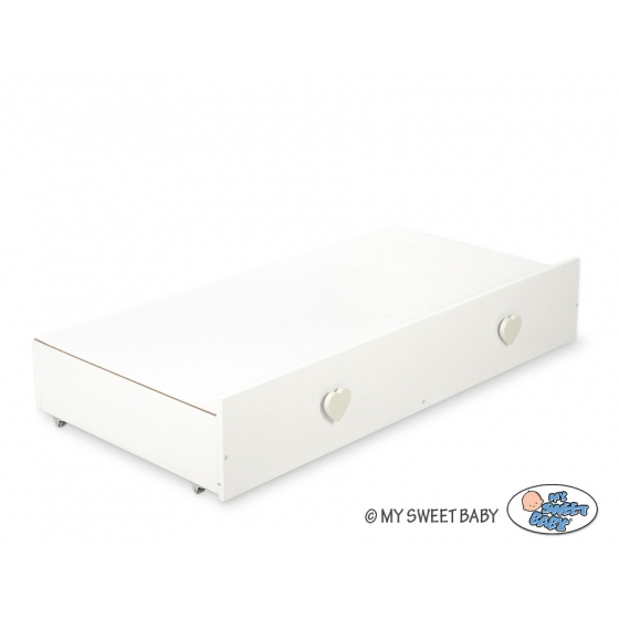 Spjälsäng 120x60cm vit/cream med lådor MAXI