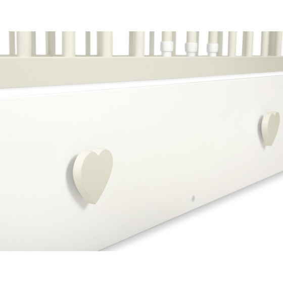 Spjälsäng 120x60cm vit/cream med lådor MAXI