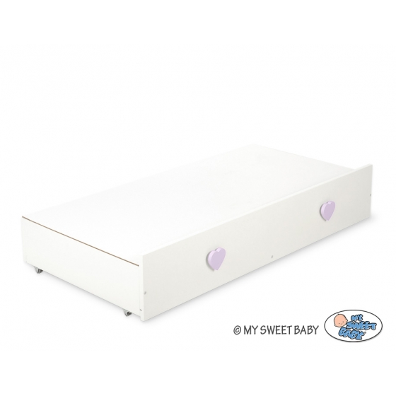 Spjälsäng 120x60cm vit/lilac med lådor MAXI