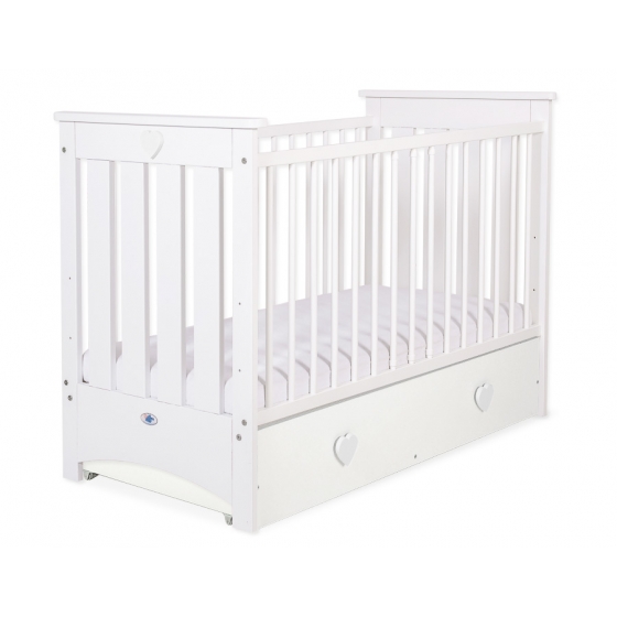 Spjälsäng 120x60cm white med lådor MAXI